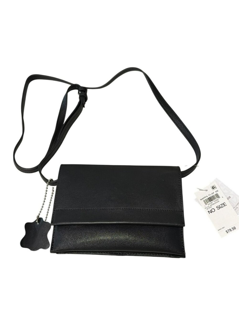 Giani Bernini Black Nappa Leather Flap Crossbody Bag New